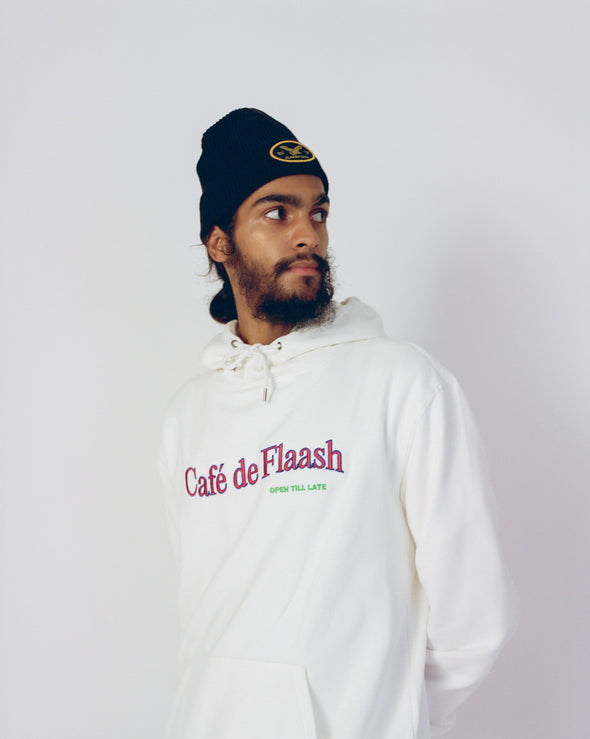 Cafe de Flaash Organic Hoodie - Off White Flaash Apparel 