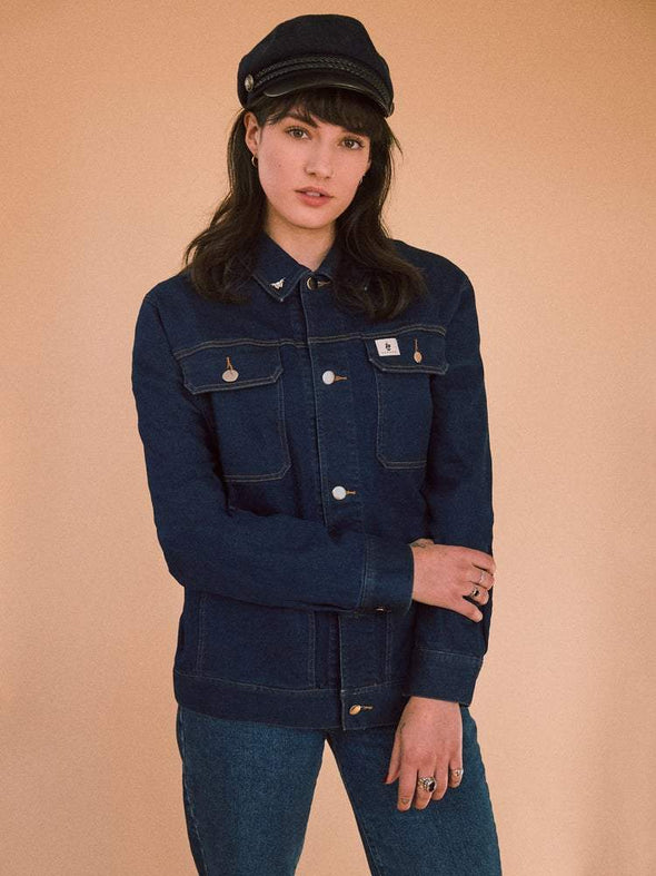 Denim Worker Jacket - Navy flaash apparel1 