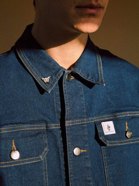 Denim Worker Jacket - Navy flaash apparel1 