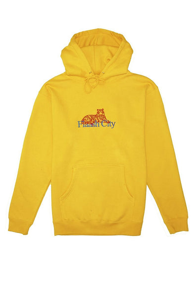 Tiger Corp Embroidered Gold Hoodie Flaash Apparel 