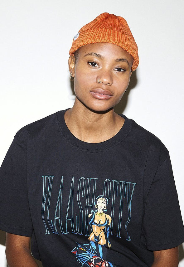 Fisherman Merino Wool Orange Beanie Flaash Apparel 