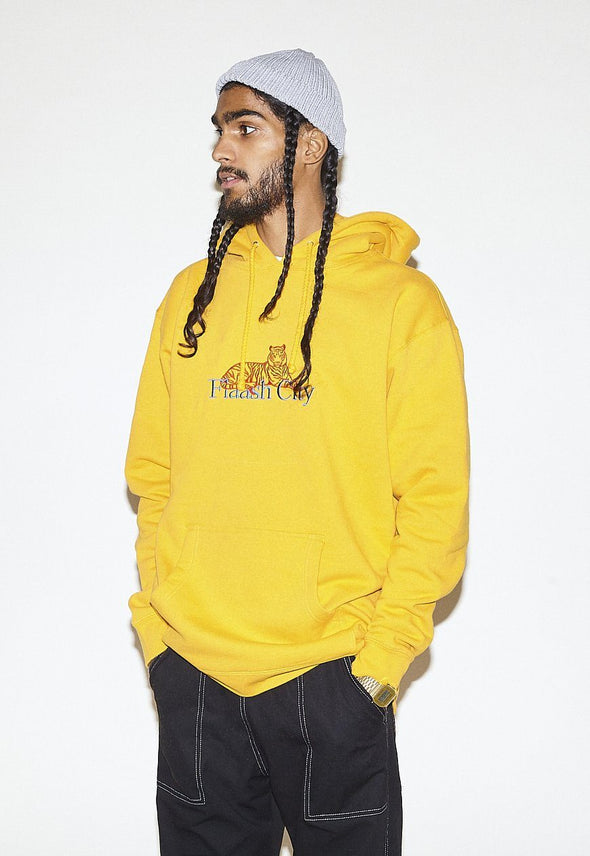 Tiger Corp Embroidered Gold Hoodie Flaash Apparel 