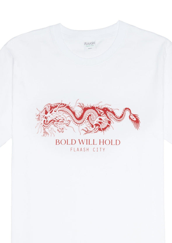 Quinn Dragon Organic Tee - White Flaash Apparel 