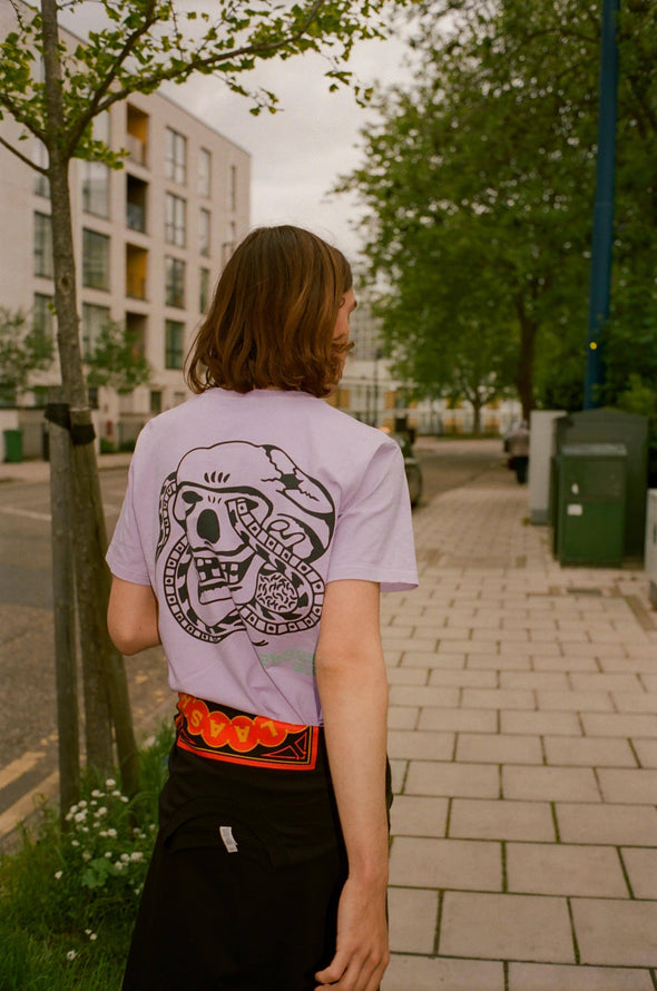 Redrey Skull Organic Tee - Lilac Dye Flaash Apparel 